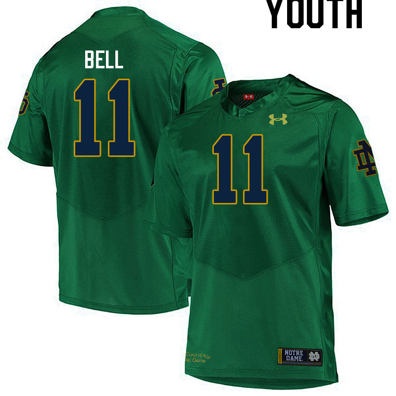 Youth #11 Micah Bell Notre Dame Fighting Irish College Football Jerseys Stitched-Green